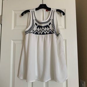 White Top with Print